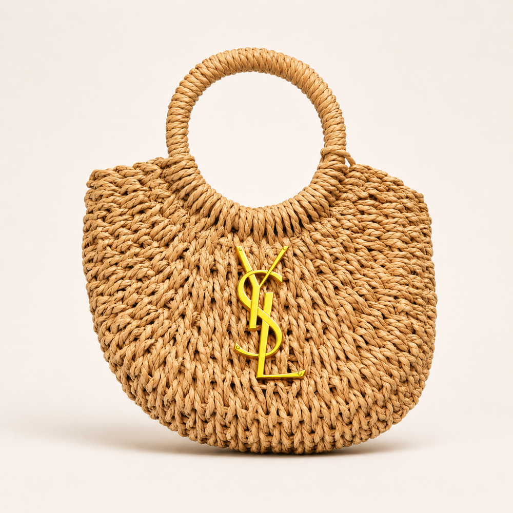 Riviera Woven Top-Handle Bag