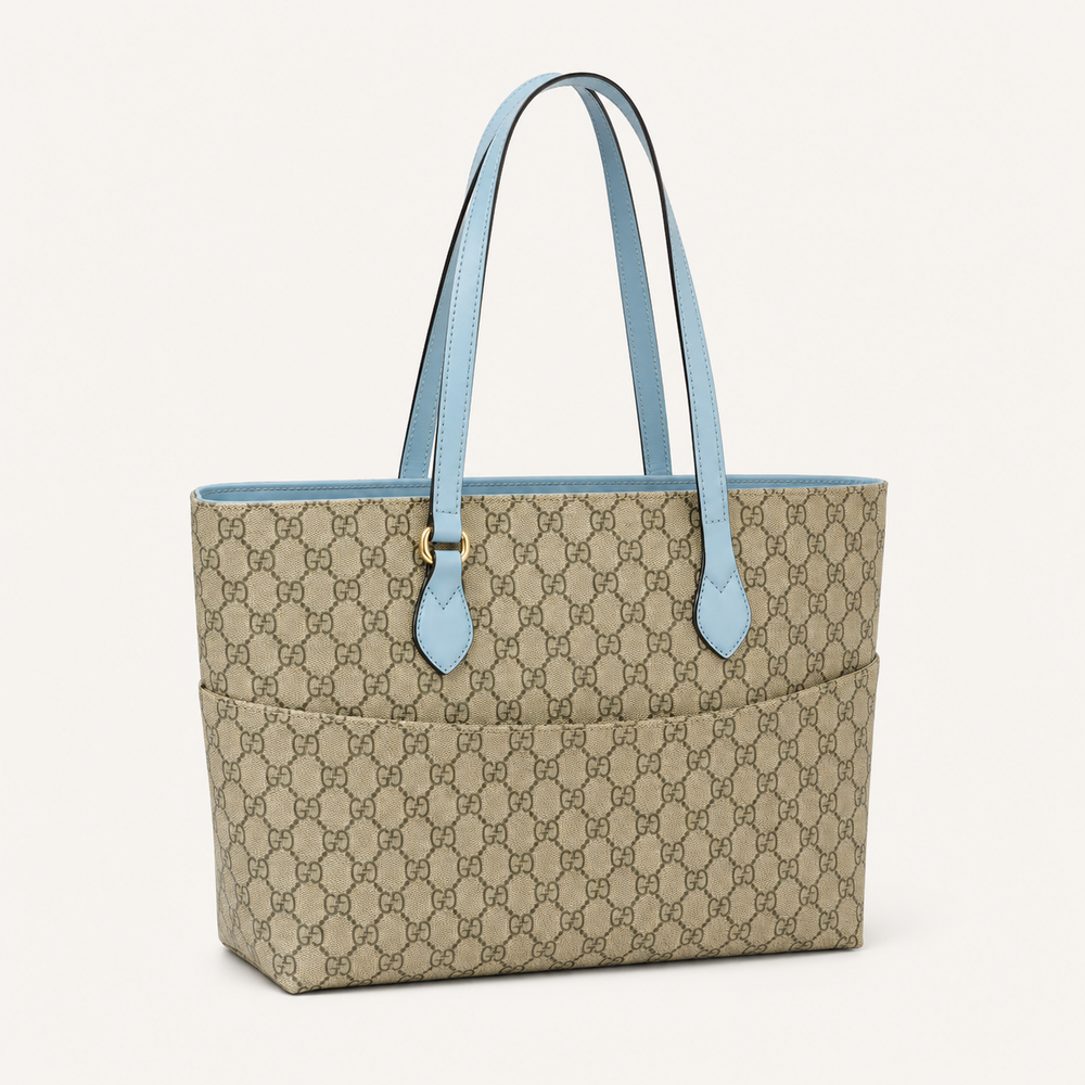 Sky-Handle Monogram Tote