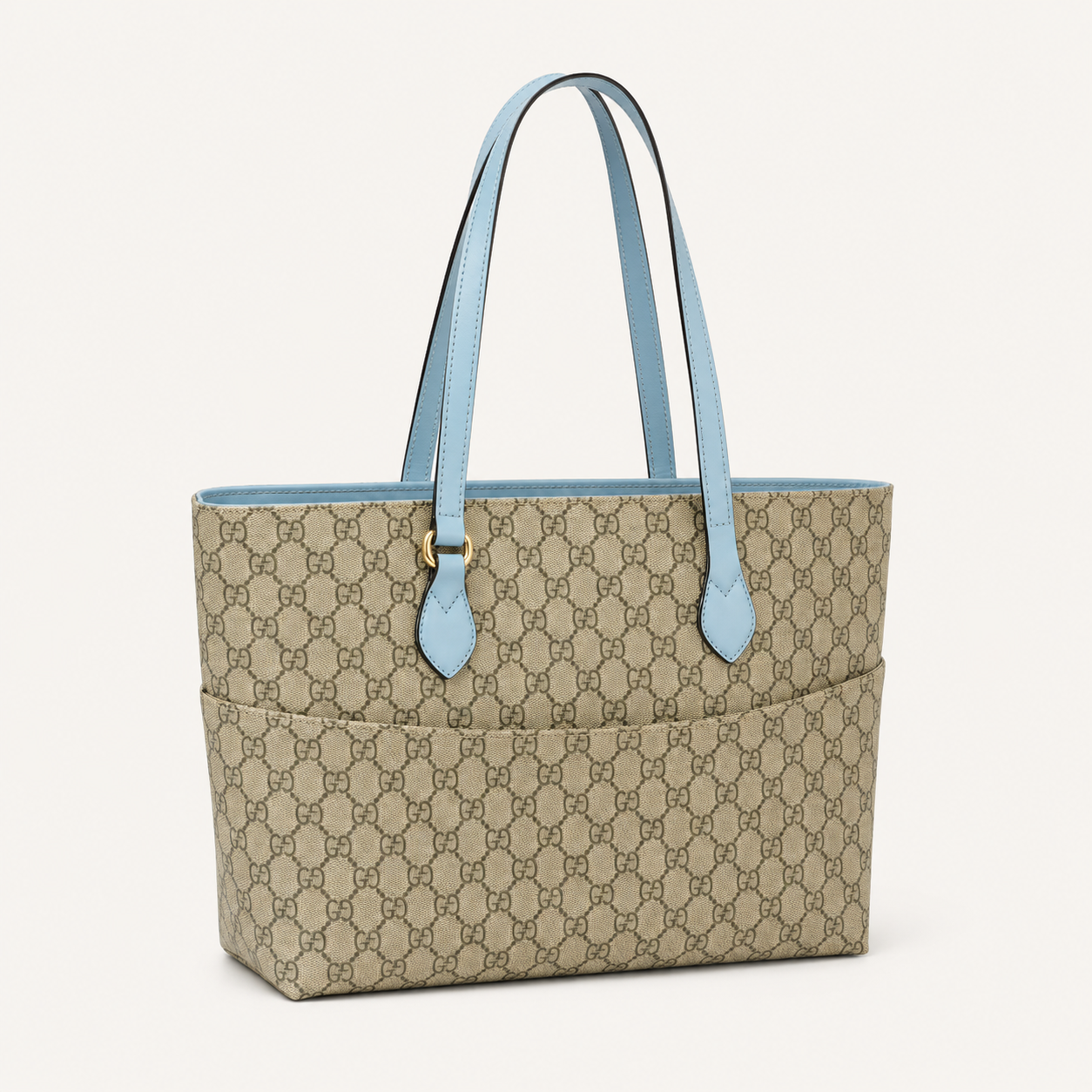 Sky-Handle Monogram Tote