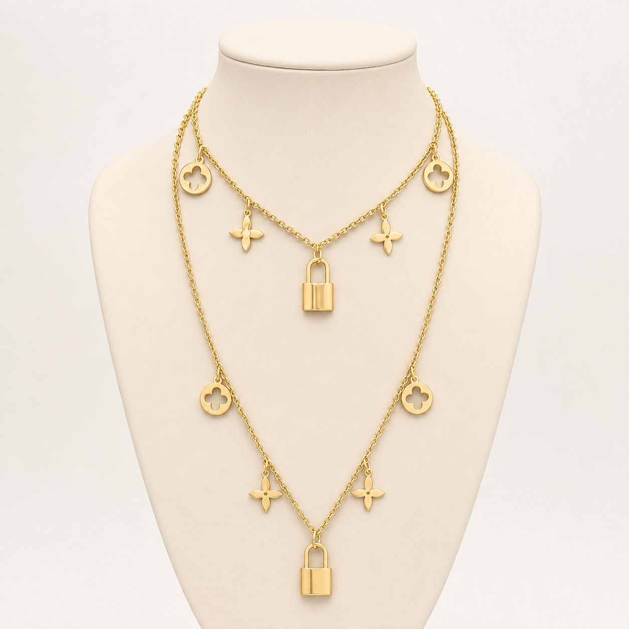 Golden Clover Layered Necklace