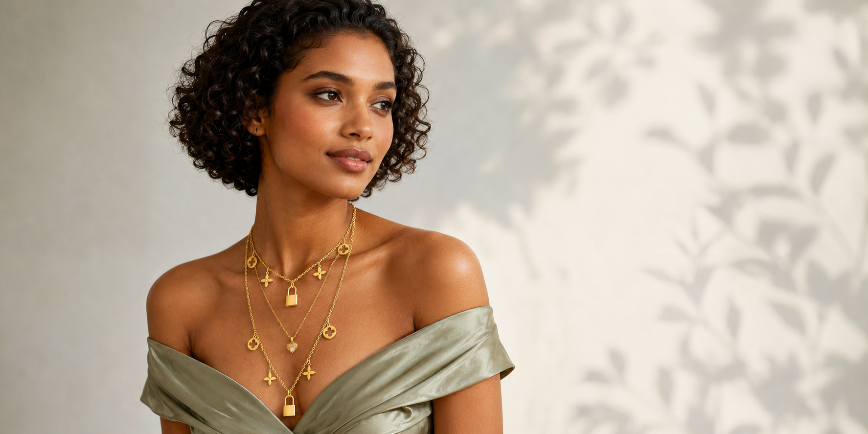 Golden Clover Layered Necklace