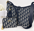 Navy Monogram Shoulder Bag & Wallet Set