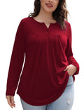 Womens plus Size Long Sleeve Tops Tunic Tops Casual Floral Henley Shirts M-4X